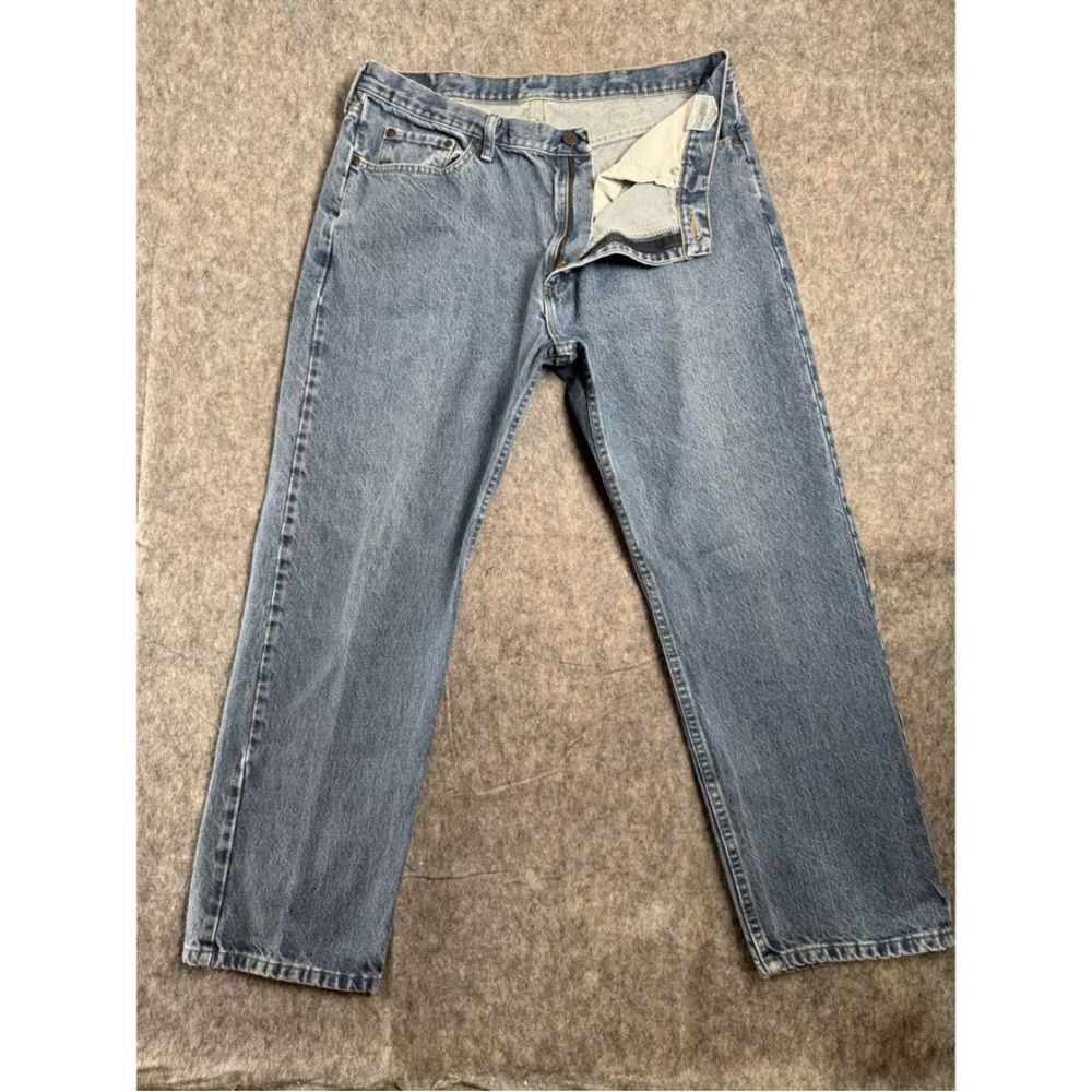 Wrangler 5-Star Premium Relaxed Fit Jeans Mens 38 X 29 Blue Denim Cotton Stretch